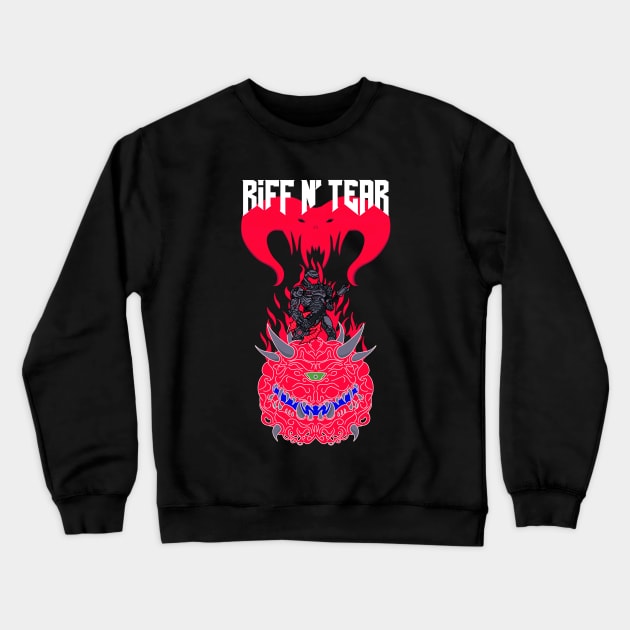 Riff N' Tear Remix Crewneck Sweatshirt by zody